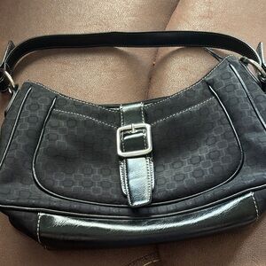 Nine West Black Shoulder Bag with Buckle Detail